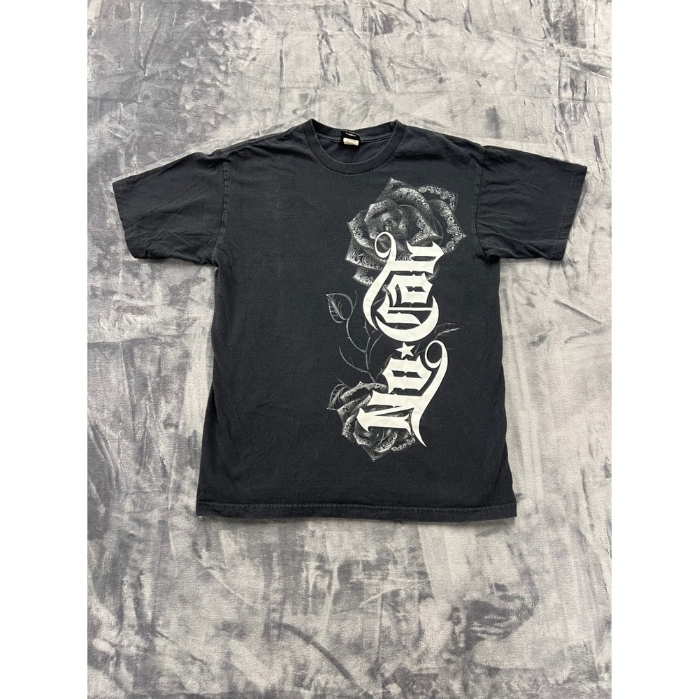 Nor Cal Graphic T-Shirt Mens Medium Black‎ Rose Paisley Gothic Streetwear Tee